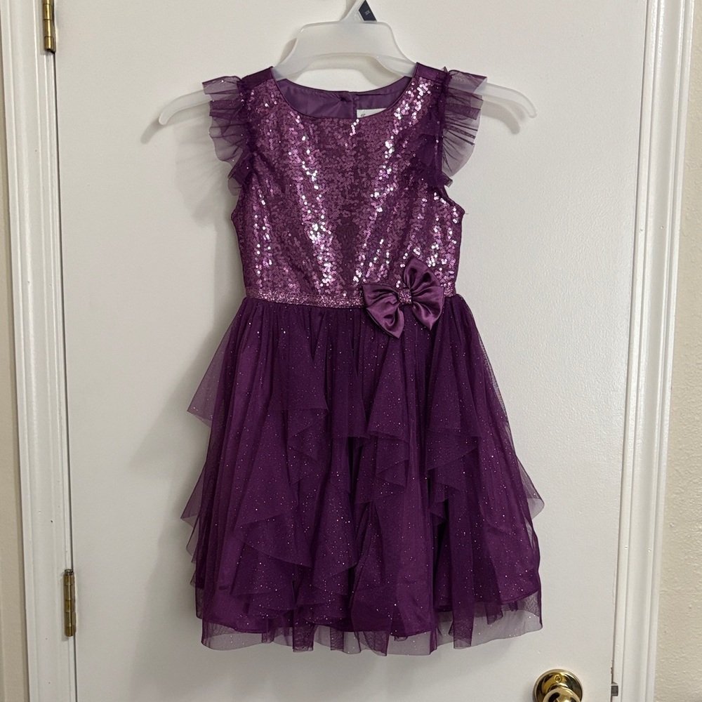 Jona Michelle Purple Satin Dress